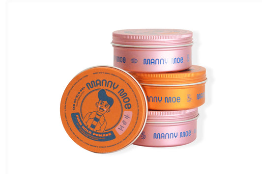 Pomada Manny Moe Pack 4-2 Firme + 2 Mate | Versatilidad para Todo Tipo de Peinado | 4x 4.2 oz
